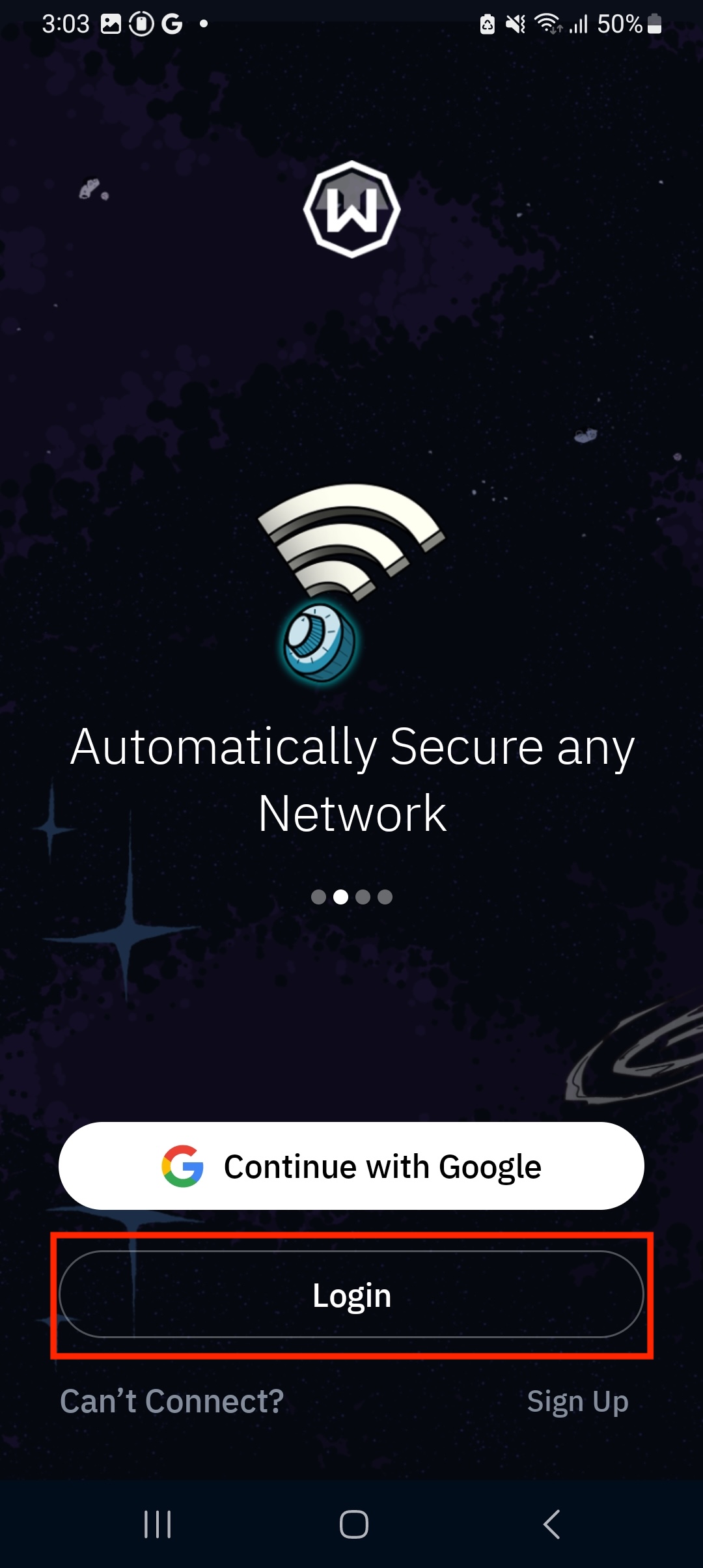 Login prompt