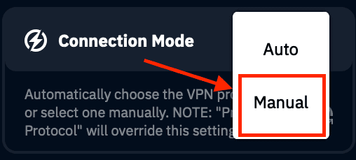 Manual Connection Mode