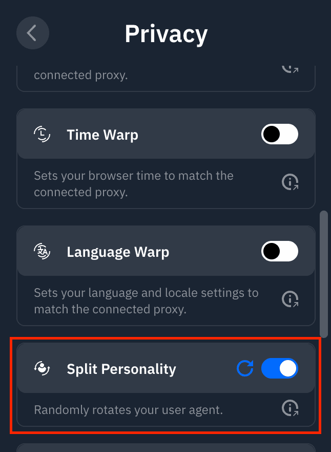 Split Personality Setting