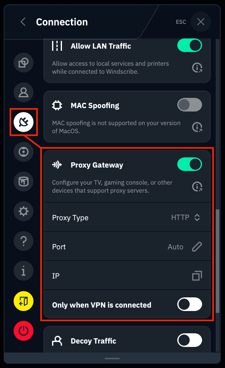 Proxy Gateway Options