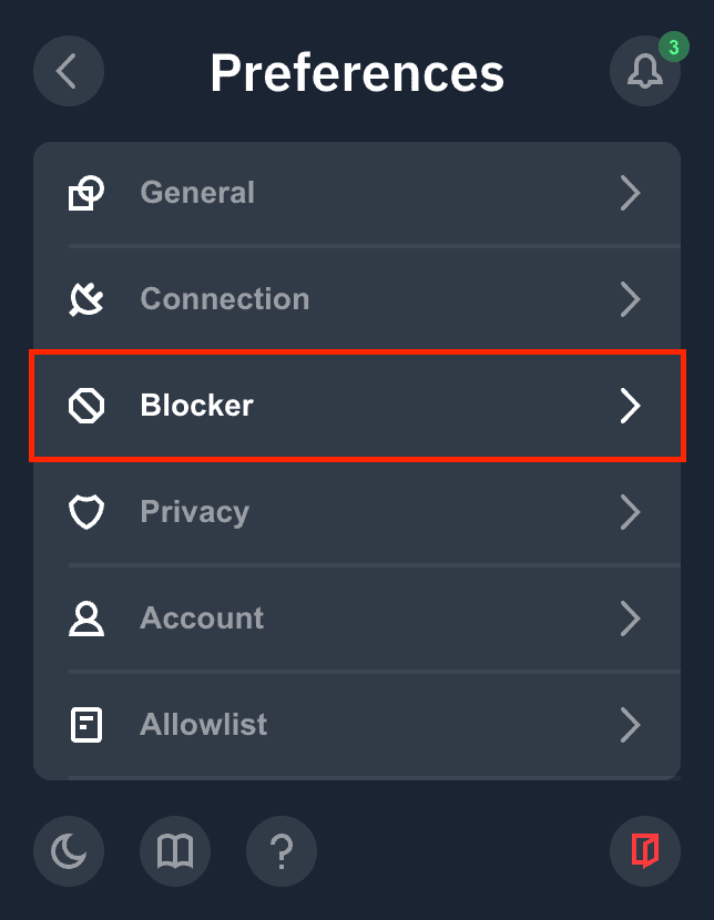 Blocker Settings